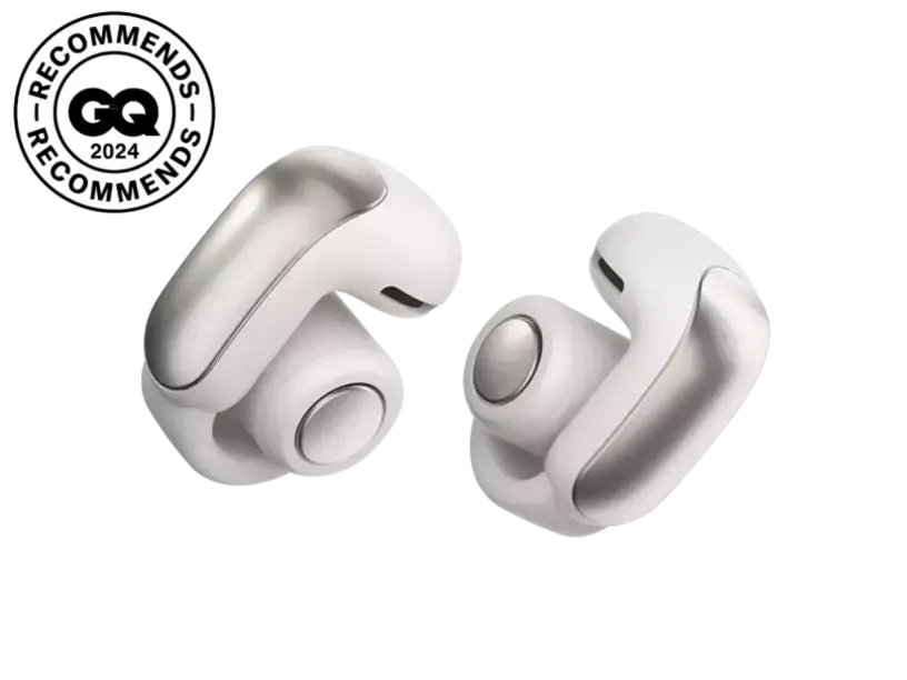 Black Bose Ultra Open Earbuds by Enforce Records shown with sleek design and open-ear fit for comfortable listening.