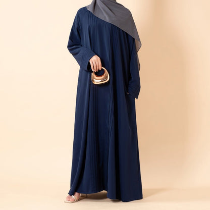 Serene Pleated Georgette Abaya Loose Full-Length Modest Style (MA254)