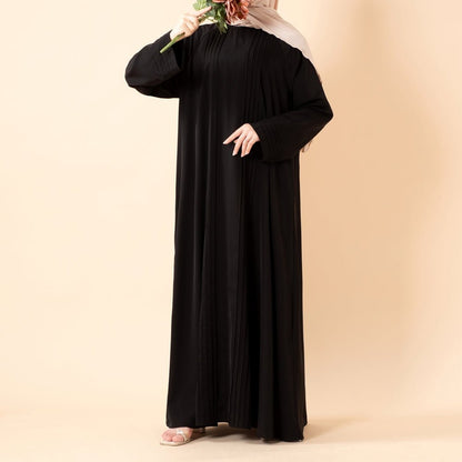 Serene Pleated Georgette Abaya Loose Full-Length Modest Style (MA254)