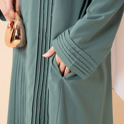 Serene Pleated Georgette Abaya Loose Full-Length Modest Style (MA254)