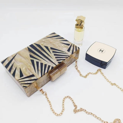 etro Zebra Pattern Dinner Bag  Acrylic Shoulder Chain Clutch for Women(MAC255)