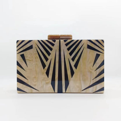 etro Zebra Pattern Dinner Bag  Acrylic Shoulder Chain Clutch for Women(MAC255)