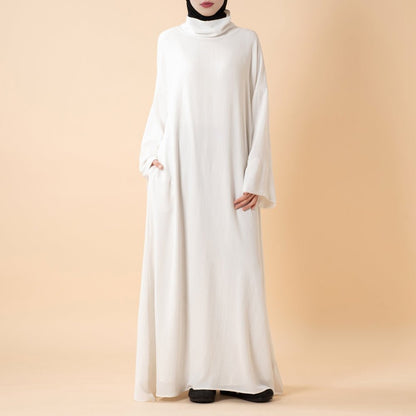 Everyday Crepe Turtleneck Abaya – Relaxed Fit for All Seasons (MA384)