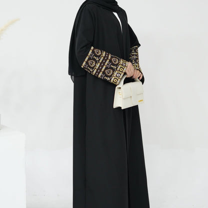 Exquisite Embroidery Set Open Abaya (MOA039)