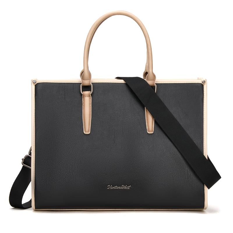 Montana West Laptop Tote Bag for Women 15.6 Inch Waterproof Leather Computer Bags Business Office Work Briefcase