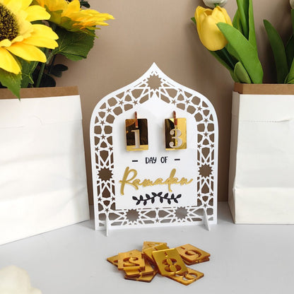 Festive Home Craft Ornament Ramadan Countdown Acrylic Tabletop Decor (MAC403)