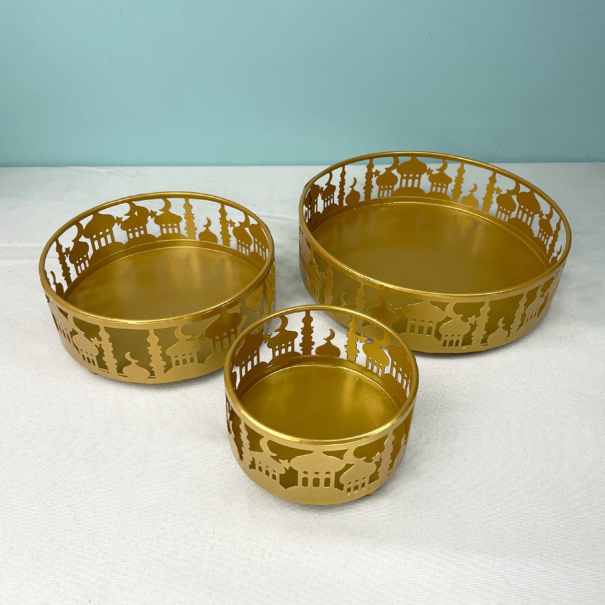 Festive Ramadan Iron Tray Candy Box 3-Piece Set (MAC382)
