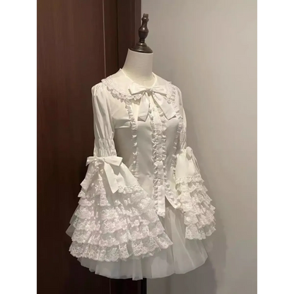Kawaii Flare Sleeve Bow Blouse