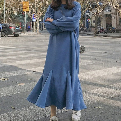 Fleece-Lined Sweatshirt Mermaid Dress(MS193)