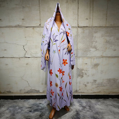 Floral Printed Oversized Abaya with Hijab (MOA297)