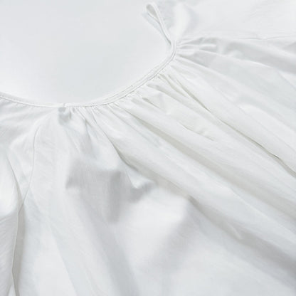 French Loungewear Maxi Dress with Ruffle Cuffs(MA397)