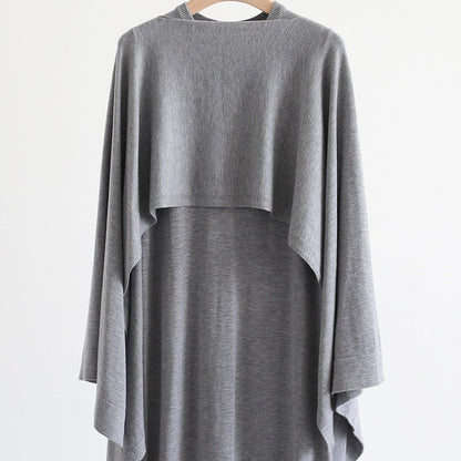 French-Style Two-Piece with Draped Poncho (MS310)