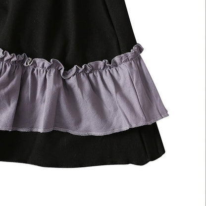 Girls Dress & Hijab Set with Contrast Trim(MKG025)