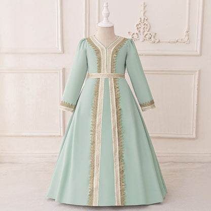 Girls Embroidered Kaftan Dress(MKG019)