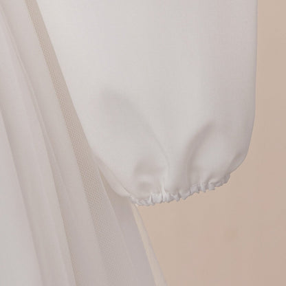 Girls Embroidered Princess Dress with Tulle Overlay(MKG022)