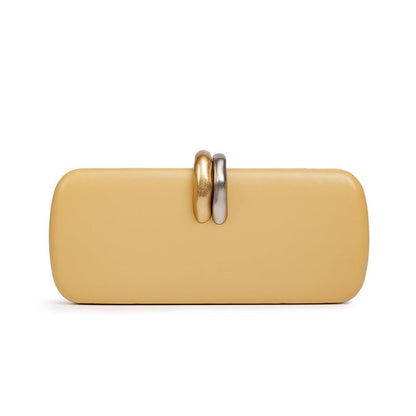 Gold & Silver Accent Structured Clutch Bag(MAC429)