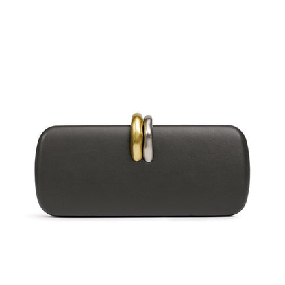 Gold & Silver Accent Structured Clutch Bag(MAC429)
