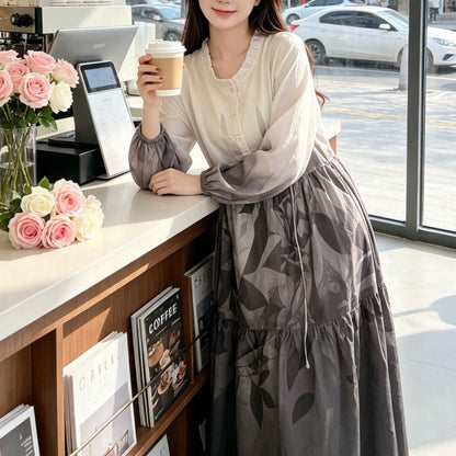 Gradient Tie-Dye Loose Maxi Dress(MS404)