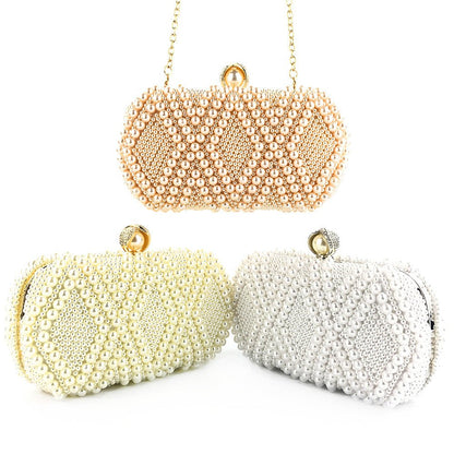 Hand-Beaded Pearl Evening Elegance Handbag (MAC286)