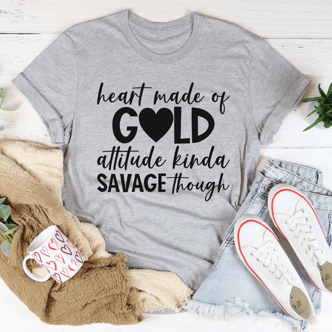 Heart Made Of Gold Tee - TrendDora