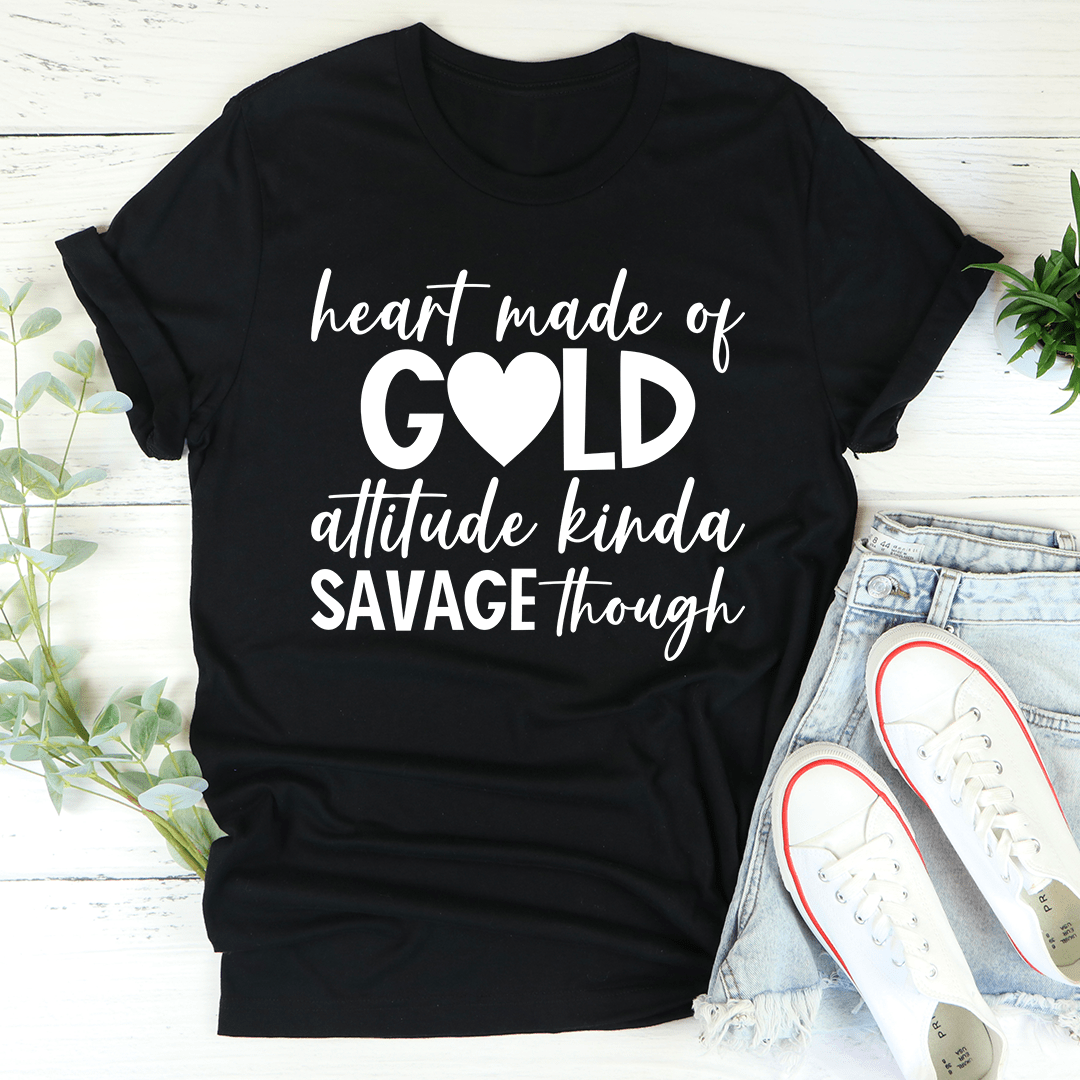 Heart Made Of Gold Tee - TrendDora