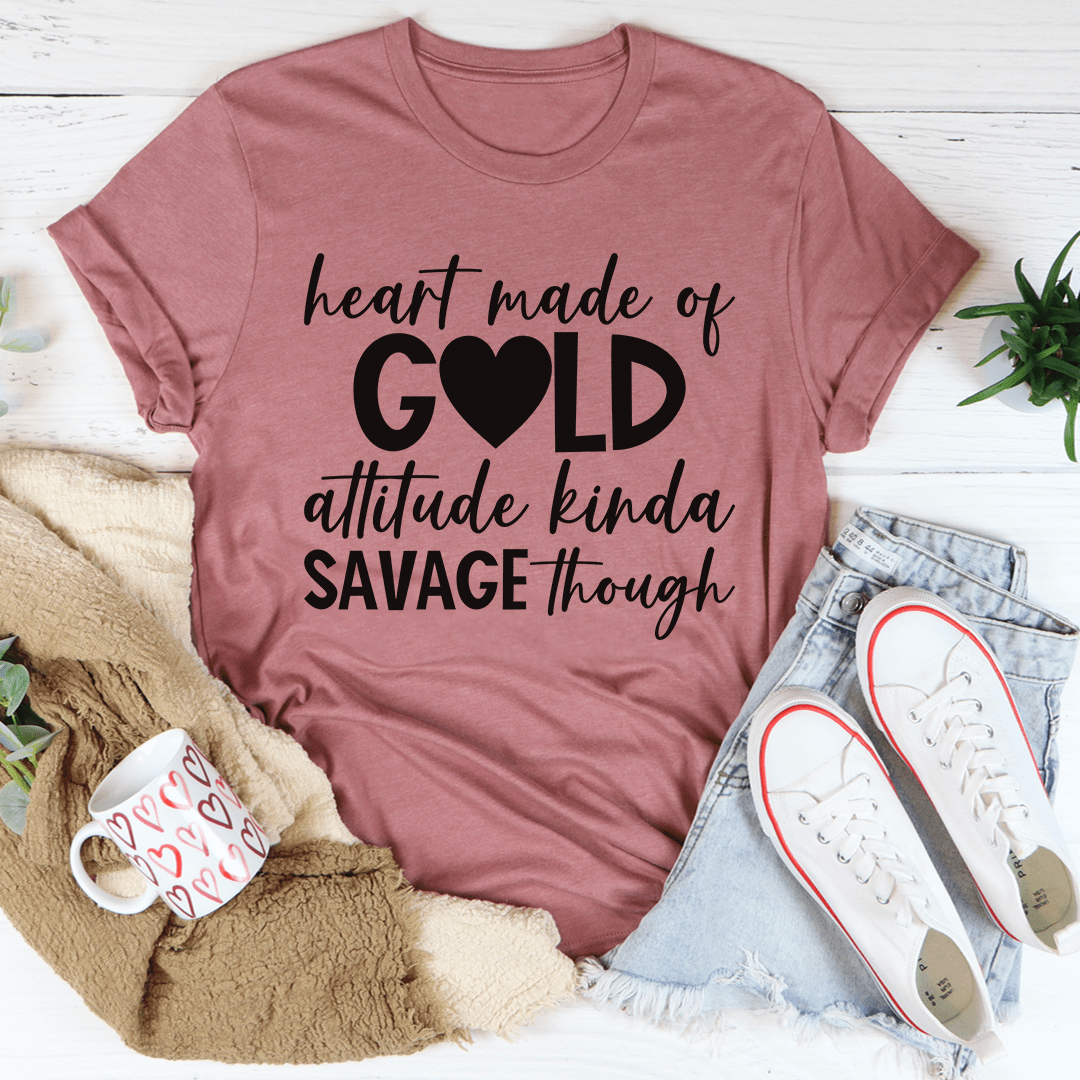 Heart Made Of Gold Tee - TrendDora