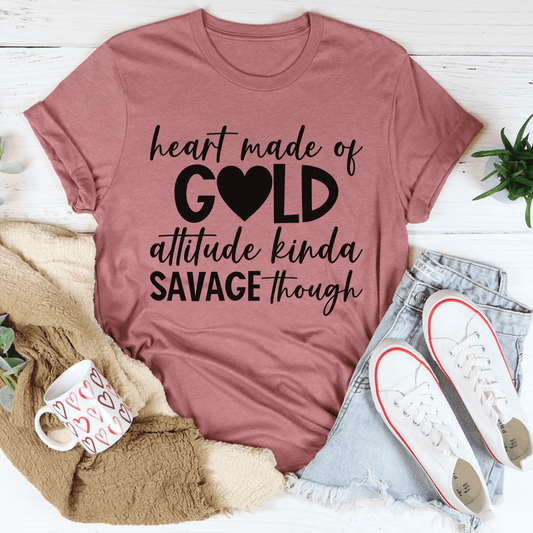 Heart Made Of Gold Tee - TrendDora