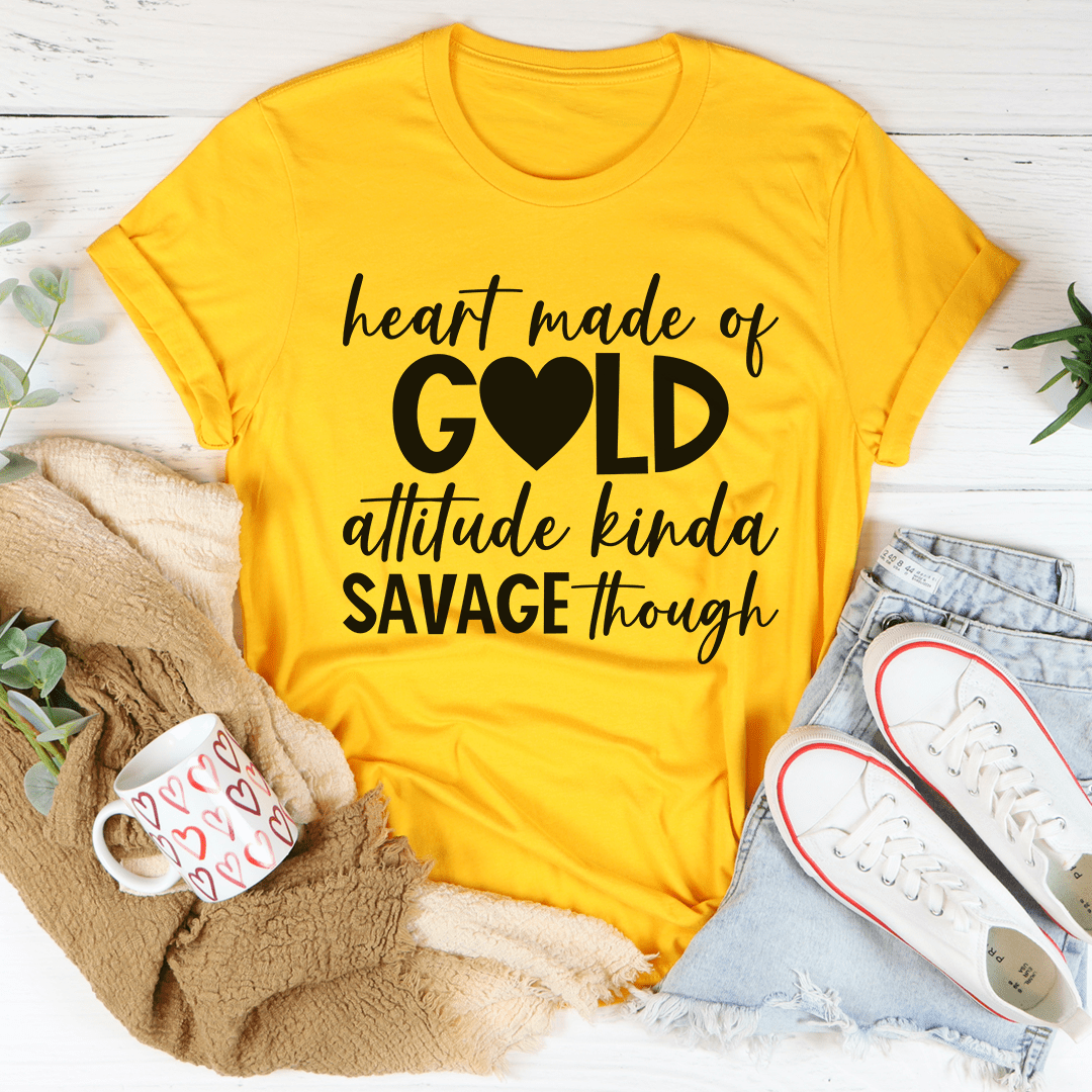Heart Made Of Gold Tee - TrendDora