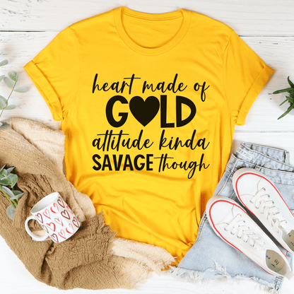Heart Made Of Gold Tee - TrendDora