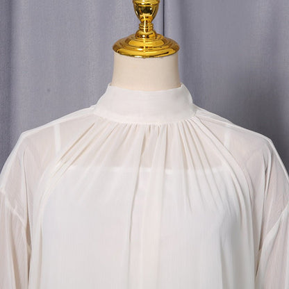 High Neck Ruffle Sleeve Dress(MS360)