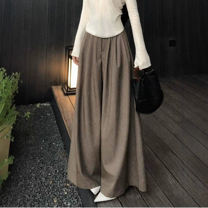 High Waist Wide Leg Trousers | Loose Fit Tailored Palazzo Pants(MS178)