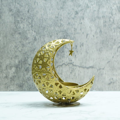 Hollow Moon Candle Holder – Iron Ramadan Decorative Accent (MAC379)