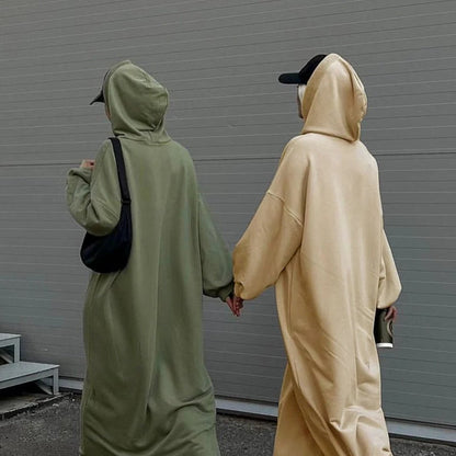 Hooded Sweatshirt Abaya | Hoodie Abaya With Pockets (MA125)