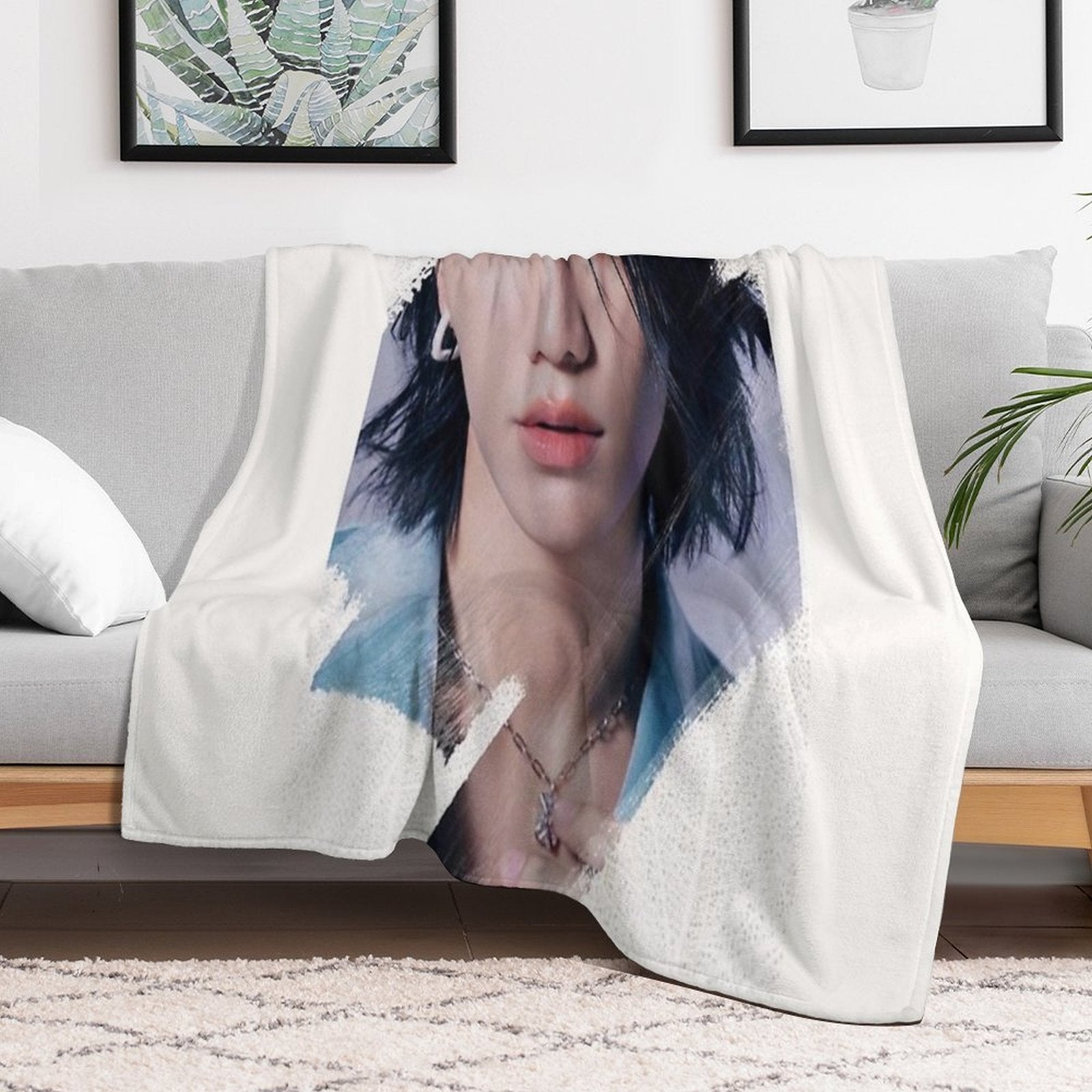 HYYCCUE compact throw blanket featuring Jeff Satur from Saturdayss Favourite Boy BL series, with Thai Asian actor design.