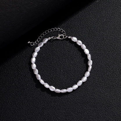 Irregular Freshwater Pearl Baroque Bracelet with Silver Clasp (MAC252)