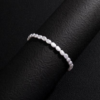 Irregular Freshwater Pearl Baroque Bracelet with Silver Clasp (MAC252)