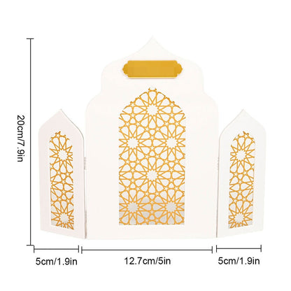 Islamic Acrylic Folding Screen Hollow Pattern Desktop Decor (MAC402)