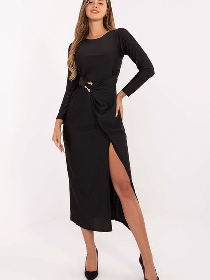 Black Italy Moda evening dress, model 217010, stylish one-size-fits-all gown with elegant design for formal occasions.