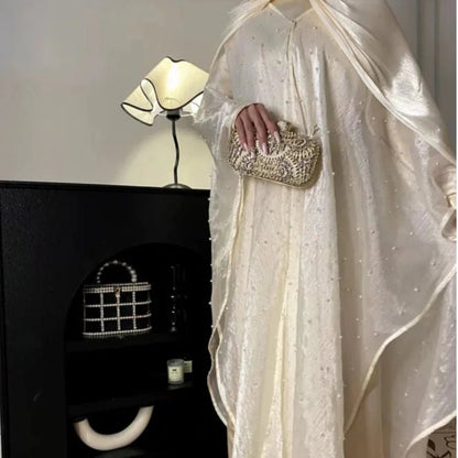 Kaftan Beaded Dazzling Shiny Open Abaya 2-Piece Set (MOA111)