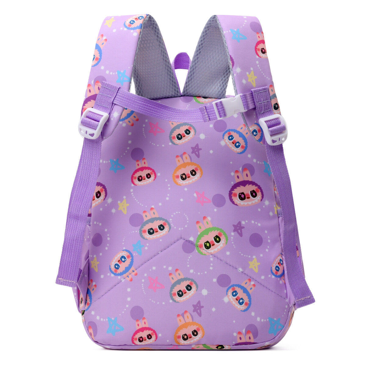 Blue Labubu Kids Backpack featuring outdoor fun design, adjustable straps, and spacious main compartment for children.