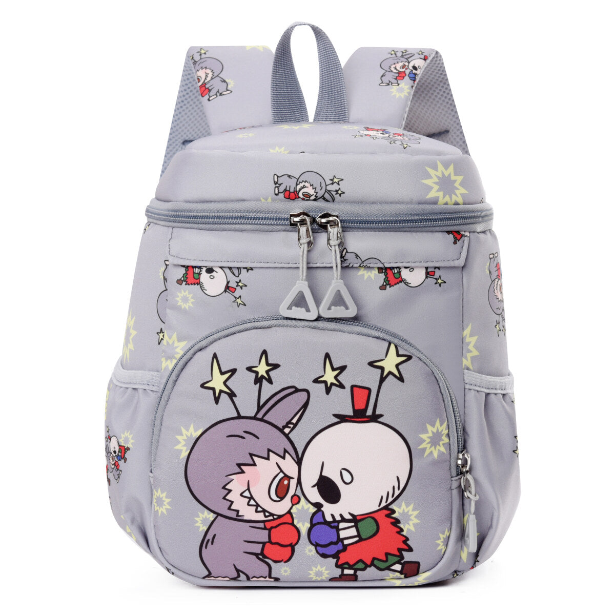 Blue Labubu Kids Backpack with colorful design featuring the Pure Happiness Labubu character, perfect for young children.