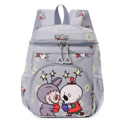 Blue Labubu Kids Backpack with colorful design featuring the Pure Happiness Labubu character, perfect for young children.