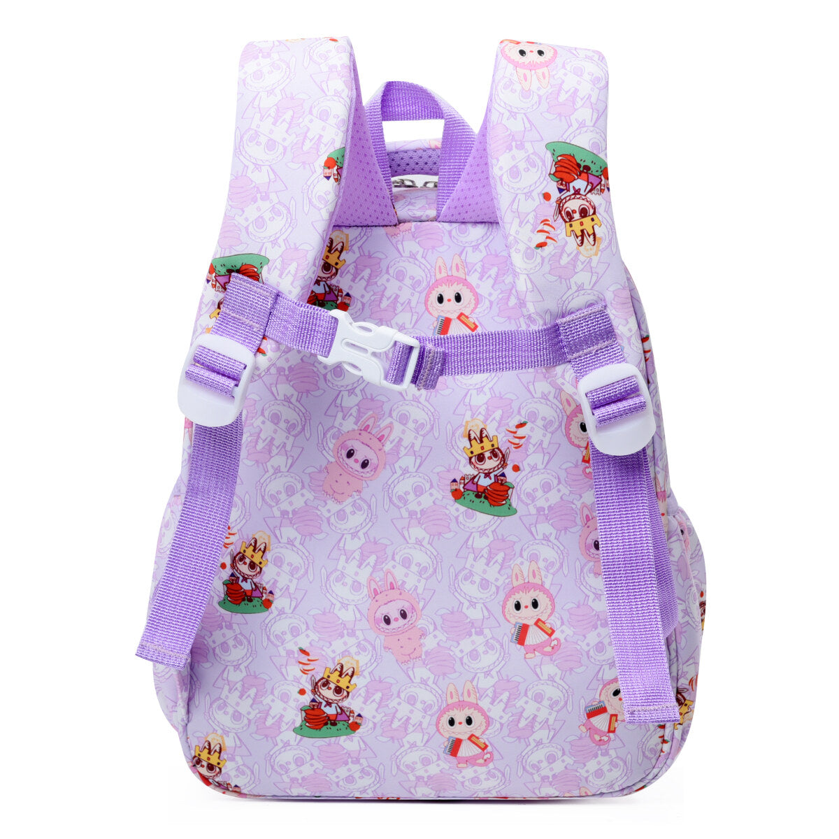 Blue Labubu Kids Backpack featuring playful "Stay With Me" design, adjustable straps, and a spacious main compartment for children.