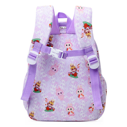 Blue Labubu Kids Backpack featuring playful "Stay With Me" design, adjustable straps, and a spacious main compartment for children.