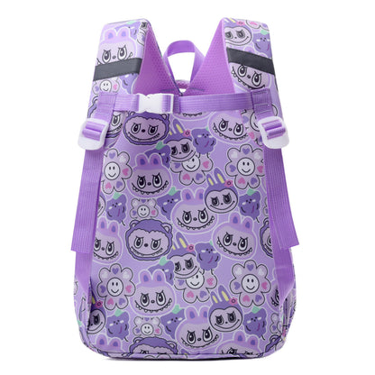 Blue Labubu Kids Backpack featuring Sweet Home Labubu design, with adjustable straps and spacious main compartment.