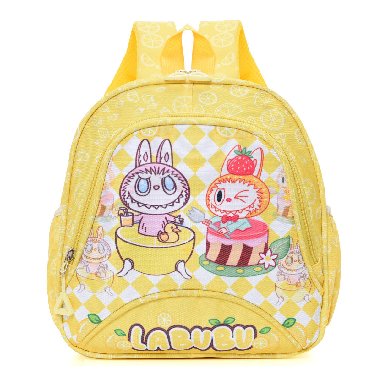 Labubu Magic Shop Labubu Kids Backpack in mocha, featuring playful design and adjustable straps for children.