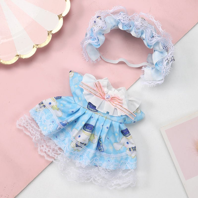 Sky blue princess dress by Labubu, featuring a flowing design with delicate details, perfect for a fairy-tale look.