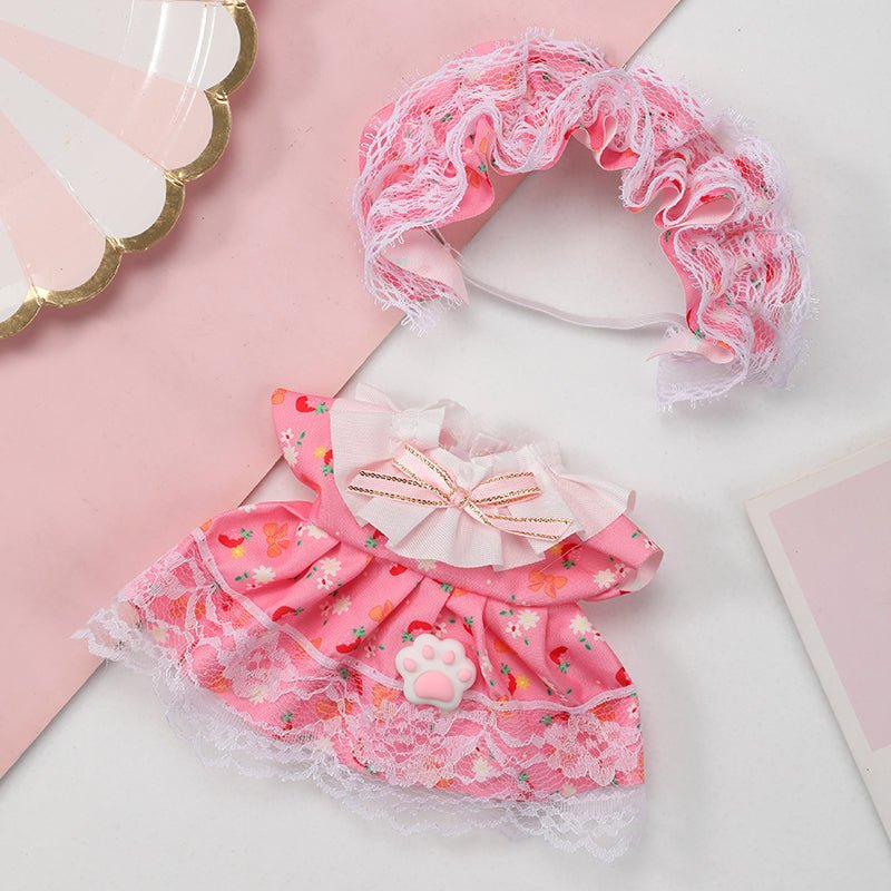Pink Labubu Sweet Ruffle Dress for girls, featuring layered ruffles and delicate details, perfect for special occasions.