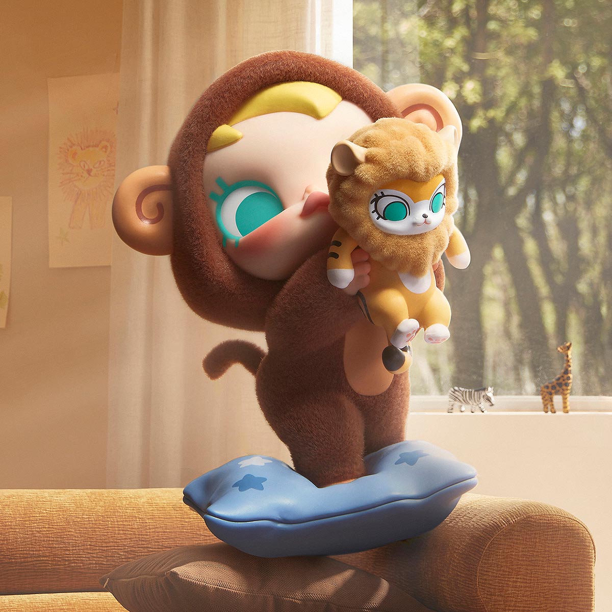 Labubu Loot Baby Molly and Baby Tabby plush pendants from the series, featuring soft, adorable stuffed animal designs in a blind box.