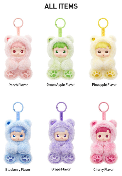 Labubu Loot Hacipupu Gummy Bear vinyl plush pendant, soft plush toy with pendant design, from the Gummy Bear Series.